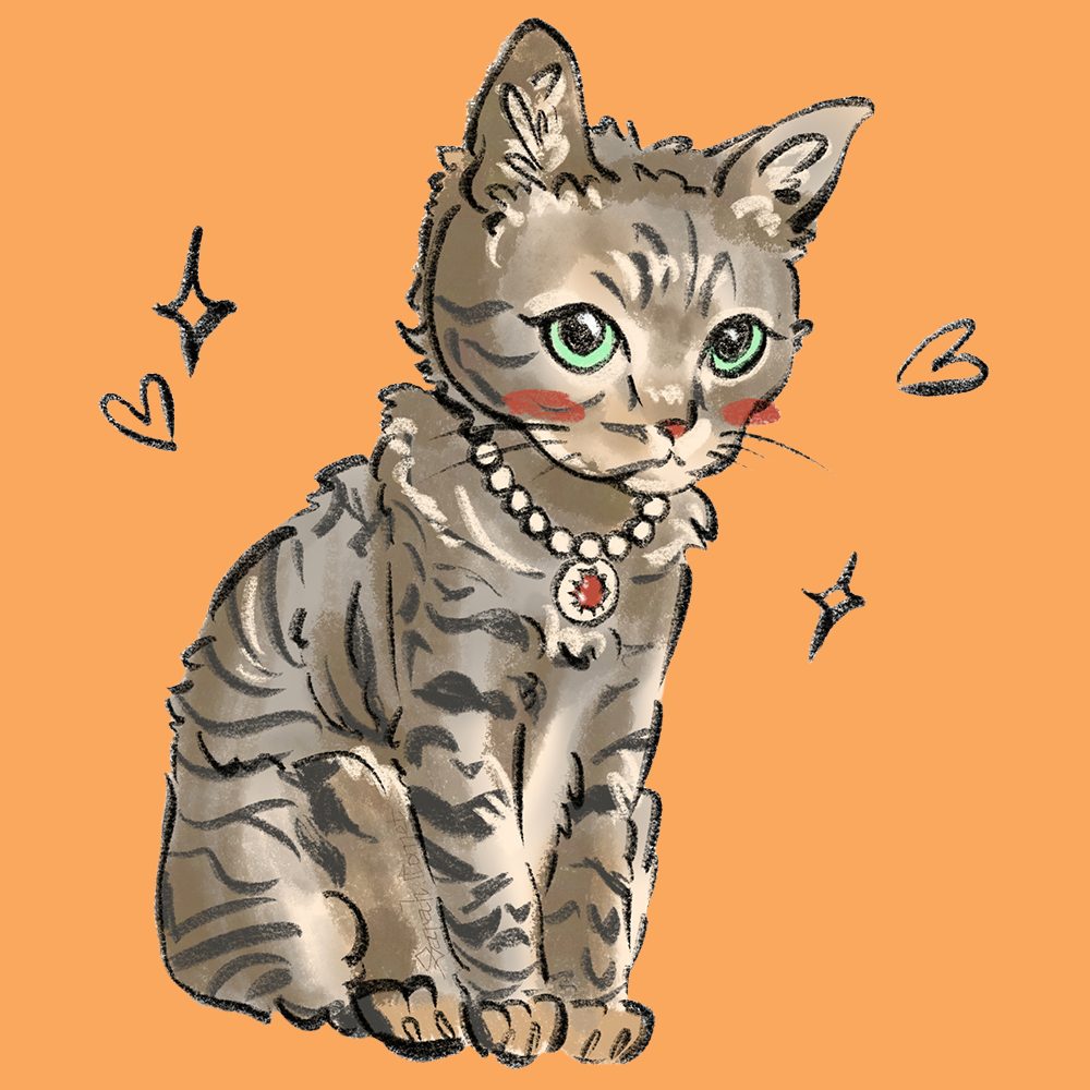 Pets&P Personalized Pet Cartoon Portrait Painting - Full Body - without Outside Frame -30x30cm