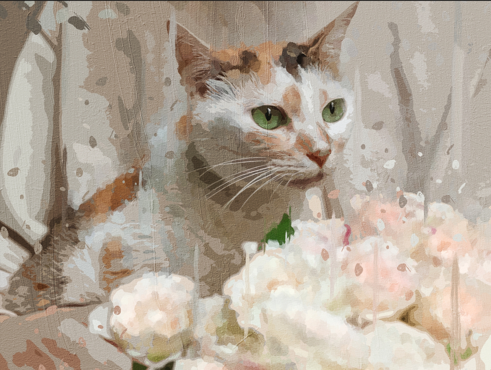 Pets&P Personalized Pet Portrait Oil Painting- Full Body - without Outside Frame -30x30cm