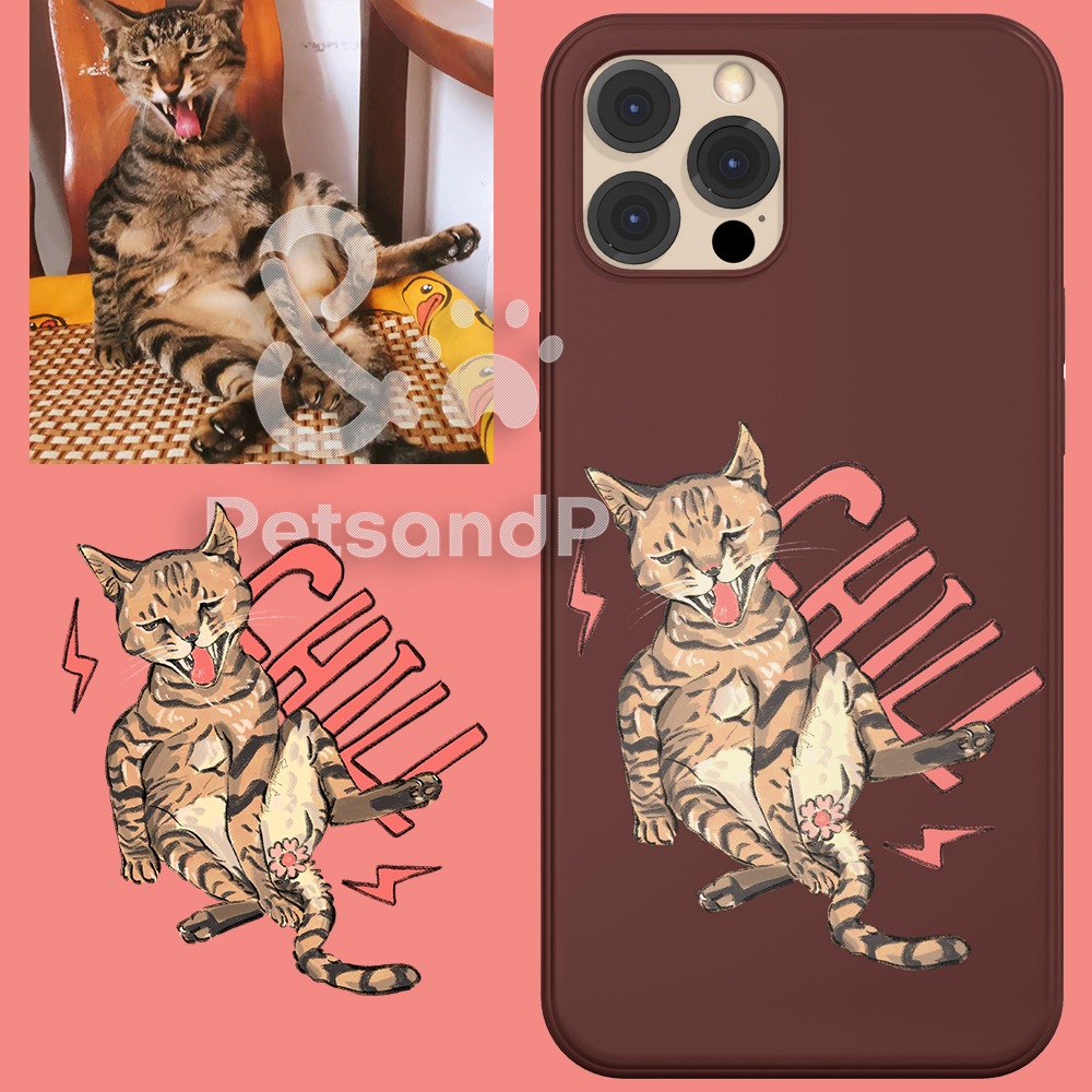 Pets&P Personalized Pet Cartoon Portrait Design Phone Case